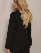 lily rose Sacou de seară negru cu croială cambrată și inserții din satin Vianita