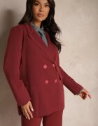 lily rose Sacou la două rânduri de nasturi Bordeaux cu pernuțe la umeri Elennia