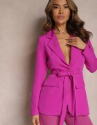 lily rose Sacou Mov închis cu croială la un rând de nasturi cu două benzi decorative Anellana