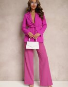 lily rose Sacou Mov închis cu croială la un rând de nasturi cu două benzi decorative Anellana