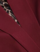 lily rose Sacou Neîncheiat Bordou cu o croială dreaptă cu imitație de buzunare și căptușeală cu imprimeu leopard Sartea