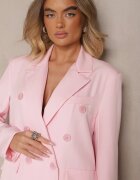 lily rose Sacou Roz cu Piept Dublu cu Umeri Întăriți Emivori