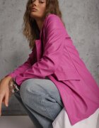 lily rose Sacou Roz închis structurat din piele ecologică deschis cu umeri buretați Suniya