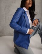lily rose Sacou tip cutie bleu marin din piele ecologică deschisă cu pernițe la umeri Suniya