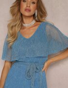 lily rose Salopetă Albastră cu Craci Lărgi și Suprapunere Decorativă Phedia