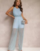 lily rose Salopetă Albastră Legată la gât cu fir strălucitor și elastic în talie Erinta