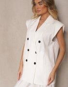 lily rose Vestă de costum Albă cu Linie de Umăr Rigidizată Ellamira