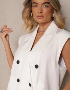 lily rose Vestă de costum Albă cu Linie de Umăr Rigidizată Ellamira
