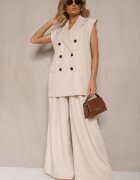 lily rose Vestă de costum bej deschis cu linie a umerilor rigidizată Ellamira