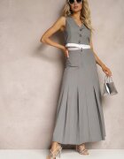 lily rose Vestă de costum Gri închis Scurtă încheiată cu nasturi Anlara