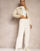 little supermodel Pantaloni Largi Bej Deschis Decorați cu Imitație de Buzunare Tassae