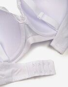 love magnolia Sutien Alb cu Bretele Suplimentare Decorat cu Dantelă și Circonii Ollimi