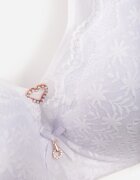 love magnolia Sutien Alb cu dantelă cu inimă din zirconiu Adrievianna