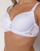 love magnolia Sutien Alb cu Dantelă și Zirconii Himelodia