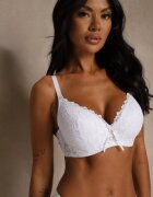 love magnolia Sutien alb decorat cu dantelă și fundă Aqiany