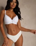 love magnolia Sutien alb decorat cu dantelă și fundă Aqiany