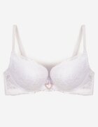 love magnolia Sutien Alb Din Dantelă cu Inimă din Zirconiu și Dantelă Nelanisea