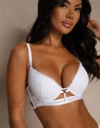 love magnolia Sutien Alb din Dantelă în stil clasic cu aplicație Galinassa