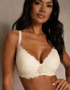 love magnolia Sutien Bej de Dantelă Decorat cu Inimă din Zirconiu Bothilei