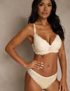 love magnolia Sutien Bej de Dantelă Decorat cu Inimă din Zirconiu Bothilei