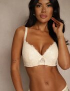 love magnolia Sutien Bej Decorat cu Dantelă și Fundă Aqiany