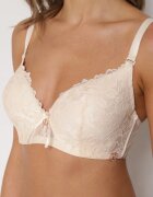 love magnolia Sutien Bej Decorat cu Dantelă și Fundă Aqiany
