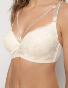 love magnolia Sutien Bej deschis cu bretele suplimentare decorat cu dantelă și zirconii Ollimi