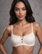 love magnolia Sutien Bej deschis cu un finisaj neted cu imitație de legătură Azisene