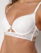 love magnolia Sutien Bej Deschis de Dantelă în Stil Clasic cu Aplicație Galinassa