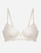 love magnolia Sutien Bej Deschis de Dantelă în Stil Clasic cu Aplicație Galinassa