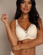 love magnolia Sutien Bej deschis din Dantelă cu Inimă din Zirconiu Adrievianna