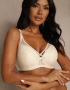 love magnolia Sutien Bej deschis din Dantelă cu Inimă din Zirconiu Adrievianna