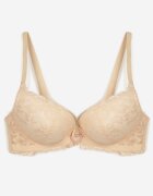 love magnolia Sutien Bej din dantelă cu Inimă din Zirconiu și Dantelă Nelanisea