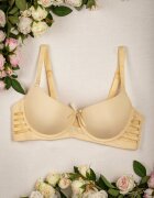 love magnolia Sutien bej Push-Up decorat cu decupaje laterale Biathy