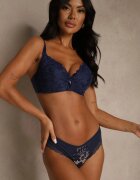 love magnolia Sutien Bleumarin Decorat cu Dantelă și Fundă Aqiany