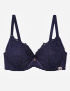 love magnolia Sutien Bleumarin Decorat cu Dantelă și Fundă Aqiany
