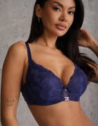 love magnolia Sutien Bleumarin din Dantelă cu Aplicație Metalică Dorzedi