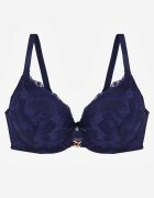 love magnolia Sutien Bleumarin din Dantelă cu Aplicație Metalică Dorzedi