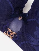 love magnolia Sutien Bleumarin din Dantelă cu Aplicație Metalică Dorzedi