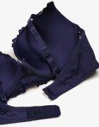 love magnolia Sutien Bleumarin din Dantelă cu Inimă din Zirconiu și Dantelă Nelanisea