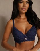 love magnolia Sutien bleumarin din dantelă decorat cu inimă din zirconiu Bothilei