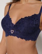 love magnolia Sutien bleumarin din dantelă decorat cu inimă din zirconiu Bothilei