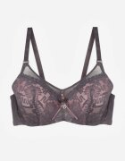 love magnolia Sutien Dantelă Gri-Roz Decorat Cu Inserție Transparentă Acalinai