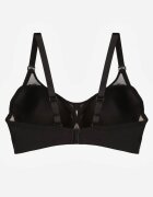 love magnolia Sutien Dantelat Negru-Bej Decorat cu Inserție Transparentă Acalinai