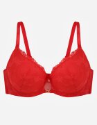 love magnolia Sutien dantelat roșu cu aplicație metalică Dorzedi