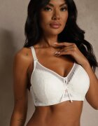 love magnolia Sutien din dantelă bej deschis decorat cu inserție transparentă Acalinai