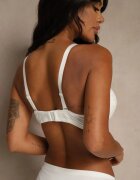 love magnolia Sutien din dantelă bej deschis decorat cu inserție transparentă Acalinai