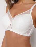 love magnolia Sutien din dantelă bej deschis decorat cu inserție transparentă Acalinai