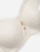 love magnolia Sutien din dantelă bej deschis decorat cu inserție transparentă Acalinai