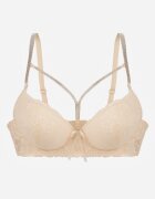 love magnolia Sutien din dantelă bej deschis ornat cu fundiță Falzedia